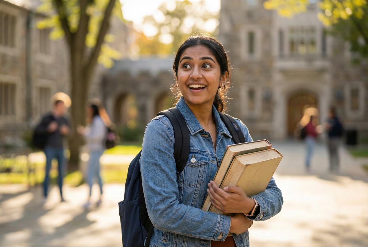Student preparing for admission